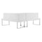 Armen Living Amanda Contemporary Nook Corner Dining Bench in White Faux Leather and Chrome Finish LCAMCOWHSF - alternate 7